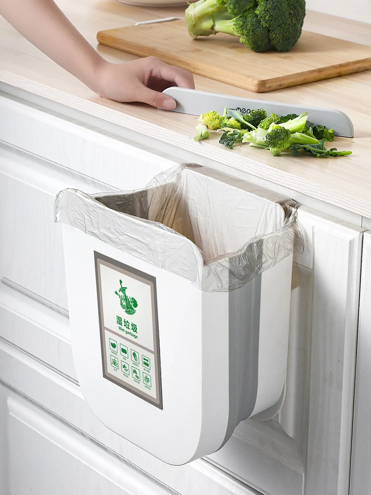 Cubo de basura plegable portatil, papelera plegable para cocina