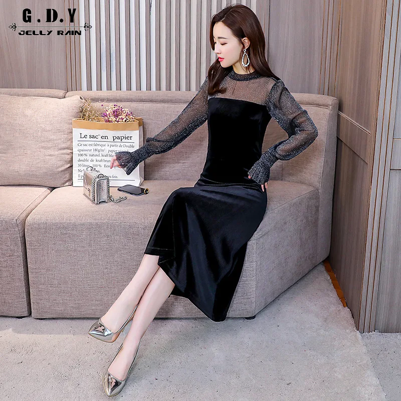 

Gauze France Non-mainstream Dress Women's Autumn And Winter Short-height 2019 New Style Spring Clothing Sexy Mid-length over-the