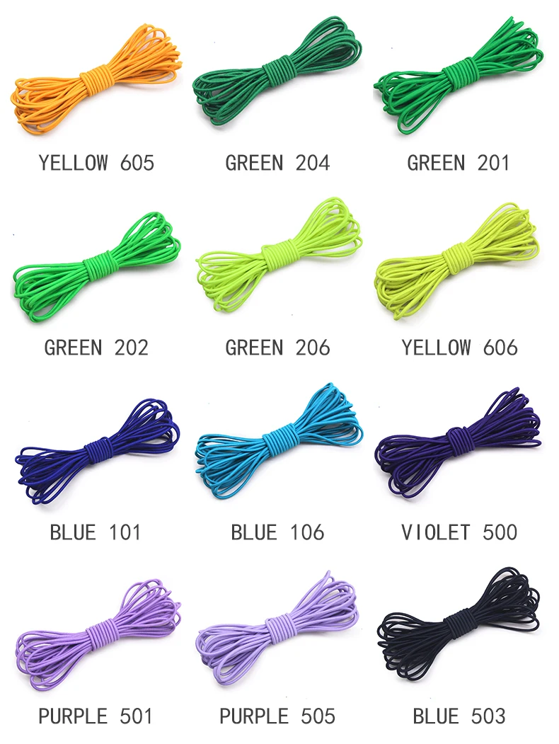 Description Picture 6 of item2.5mm Elastic Rope Elastic Band Shock Cord Bungee Rubber Band Stretch Thread for Garment Accessory Craft Handmade DIY