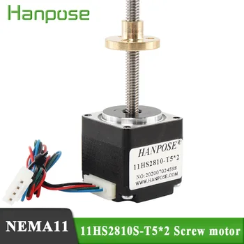 

NEMA11 Screw motor 11HS2810S-T5*2 Screw length 200/250/300mm Rod Linear Stepping 28 Motor with Trapezoidal Lead for CNC milling