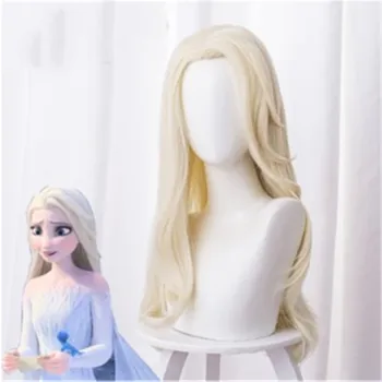 

Anime Movie ice snow 2 cosplay Princess Elsa Anna Wigs Long Light Yellow Distribute Hair Halloween Party Clothes Performance Wig