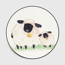 Мультфильм животных круглый дверной коврик ковер для гостиной ванная комната детская спальня коврики ковры компьютерный коврик на стул и на пол украшения