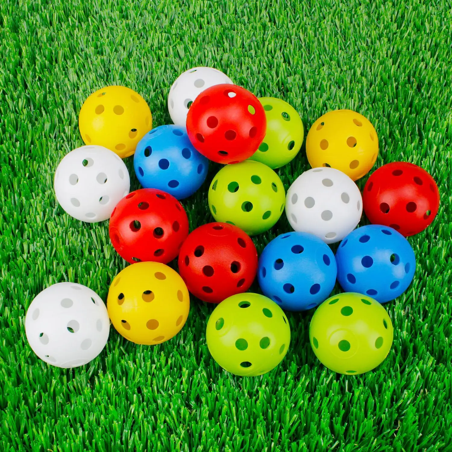 12PcsPractice Golf Balls  Hollow Plastic Golf Training Balls Colored Airflow Golf Balls Swing Practice Driving Range PE Toy Ball 3