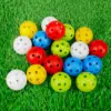 12PcsPractice Golf Balls  Hollow Plastic Golf Training Balls Colored Airflow Golf Balls Swing Practice Driving Range PE Toy Ball 3