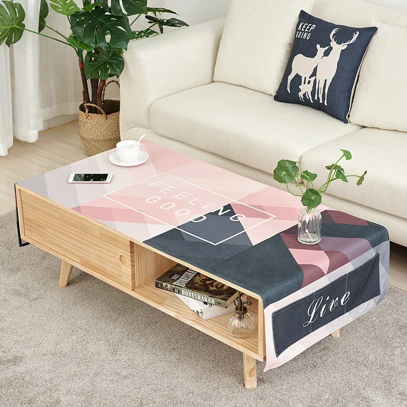 

Christmas Decorations Print Tea Table Cloth Living Room Waterproof Rectangular Print Tablecloth Tea Table Cloth Home Protection