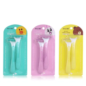 

Three-layer stainless steel blade razor blade 2 sets of comb set leg shaving device for removing body hair SU263