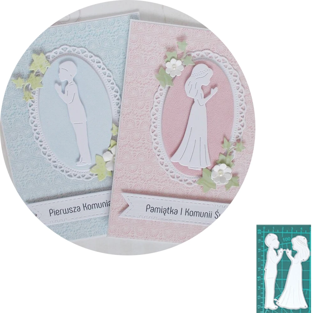 La oración de niña y niño de corte de Metal muere tampones para scrapbook tarjetas de papel de grabado plantilla troquel agujereado herramienta de bricolaje muere nuevo 2020