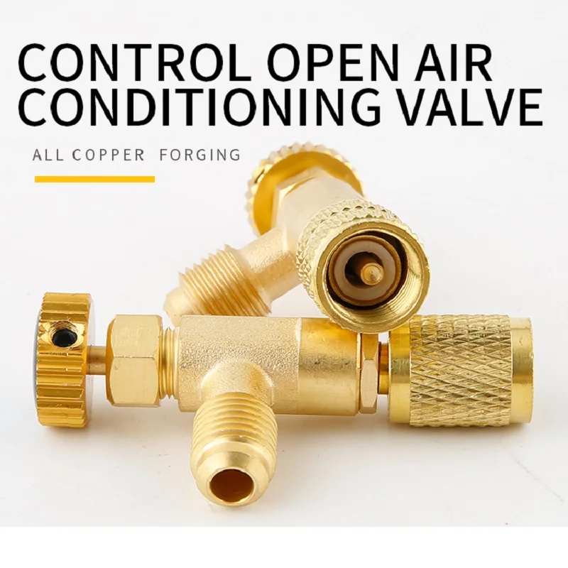 Air Conditioning Refrigerant Safety Valve R410A R22 1/4 " Refrigeration Charging Safety Liquid Adapter Hand Tool Parts air conditioning hose,valve core remover