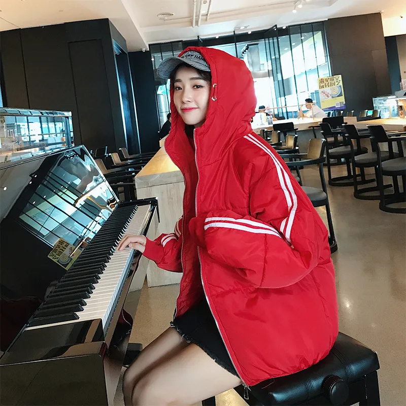 

Photo Shoot Couples College Style down Jacket Cotton-padded Clothes WOMEN'S Top down Coat Loose-Fit BF Harajuku Network kapok yi