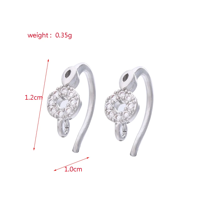 

1 Pair Round Zircon Earrings Hook Diy Accessories for Jewelry Making Sliver Gold Rose Gold Black Color Jewelry Findings