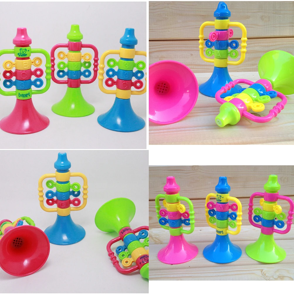 Pizies Colorful Kids Baby Cute PlasticTrumpet Speaker Children Musical Instruments Educational Letter Number Bugle Hooter Toys | Игрушки и
