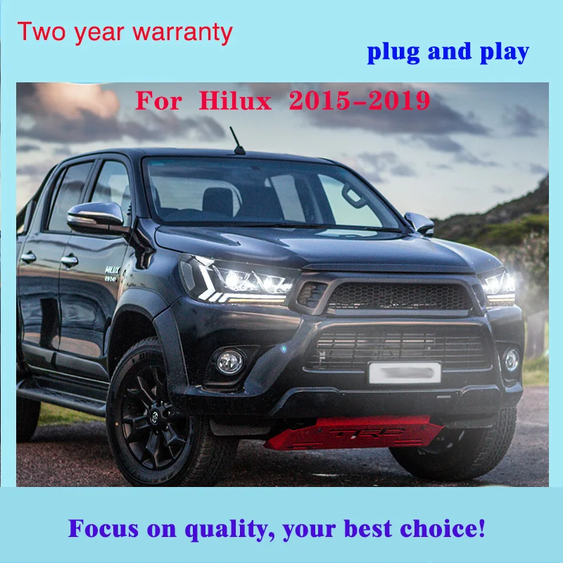Автомобильный стайлинг фары для Toyota Hilux фар светодиодный налобный фонарь plug and play с движущегося сигнала