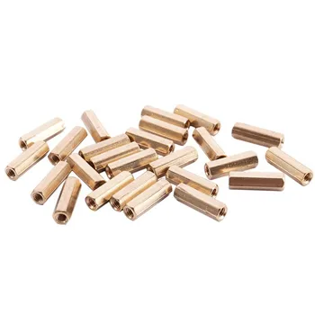 

M4 x 20mm Female Threaded Brass Hex Standoff Pillar Spacer Nut 25pcs