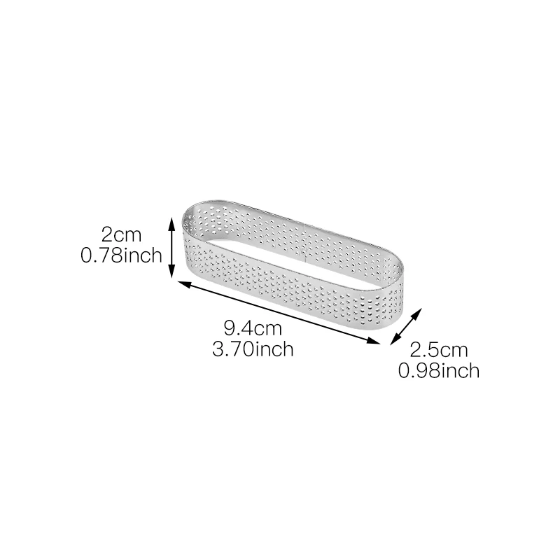 Нержавеющая сталь тарталета формы круглый мусс торт фруктовый пирог десерт DIY cakedecoration Инструменты Круг плесень формы для выпечки Плесень - Цвет: 9.4cm oval