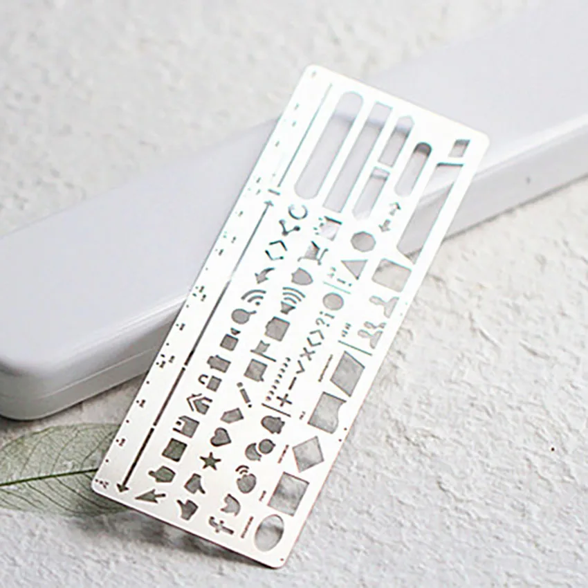 Stainless Steel Ruler DIY Geometric Drawing Template Rulers Multi-pattern Heart Star Hollow Ruler Diary Tools stainless steel ruler ruler set drawing ruler