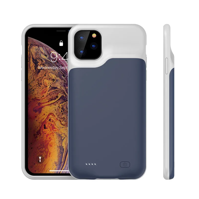 

Power Bank For iPhone 11 Pro Slim Silicone shockproof Battery Charger Case Backup Power Back clip battery Case Cover Capa Funda