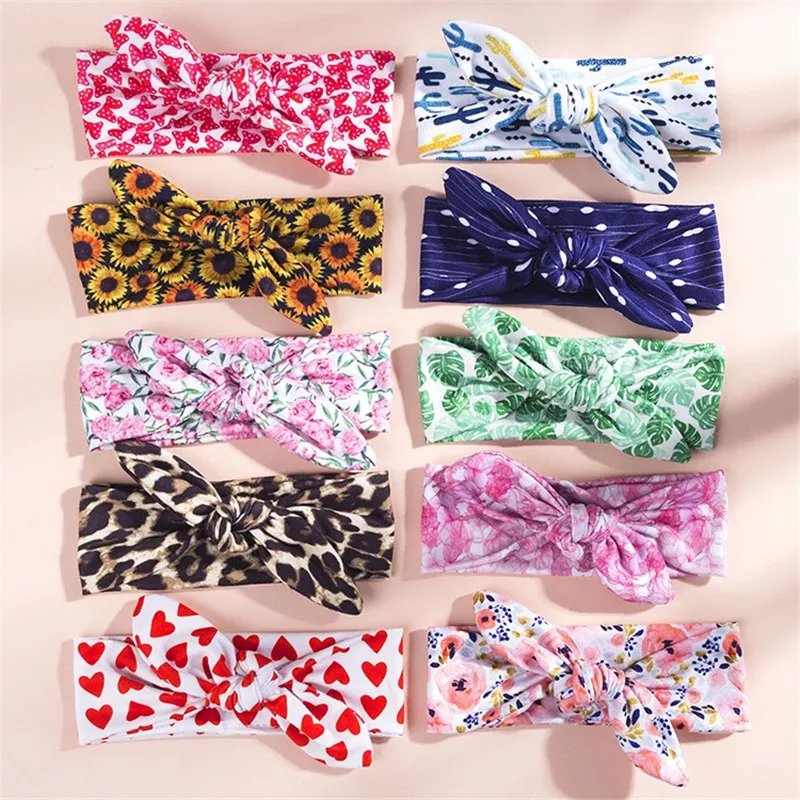 new born baby accessories	 2Pcs/set Mom Baby Headbands Leopard Print Bow Infant Parent-Child Turban Elastic Hairbands For Girl Boy Kids Hair Accessories accessoriesdiy baby 