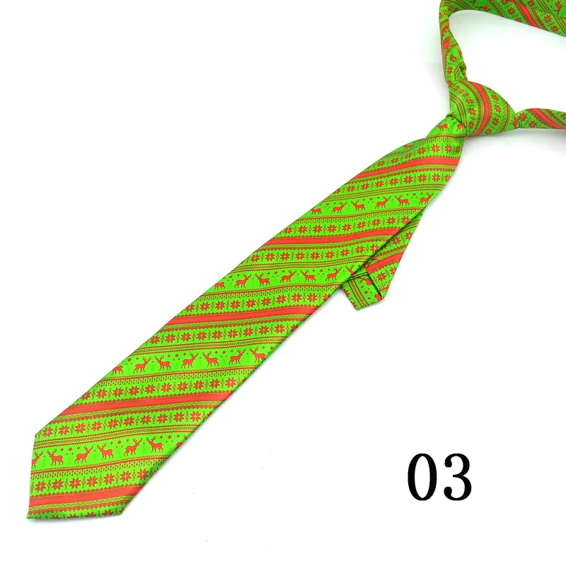 Christmas stripe 03 Красивый 3 дюймовый Рождественский галстук " Рождество/ год" Дизайн смешанный Полиэстер Тканые Классические мужские милые вечерние галстуки Подарочная одежда для шеи - Цвет: Christmas stripe 03