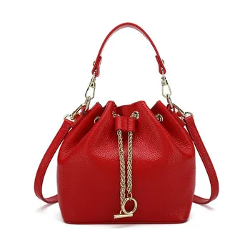 

2019 New Real Leather Bag Handbag Slant Cross Bag Bucket Bag Luxury Handbags Women Bags Designer Purses and Handbags