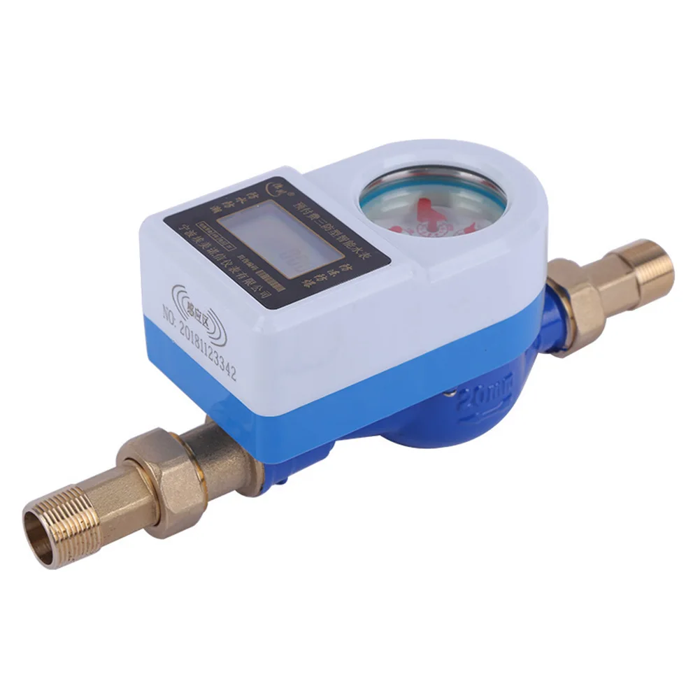 

15mm Table Wireless Smart Swiping Card Tools Measuring Cold Water Meter Copper Waterproof Garden Tap LCD Display Counter Rotary