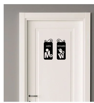 

Bathroom label sticker English word personality cafe shop wc douchette wc stickers porte