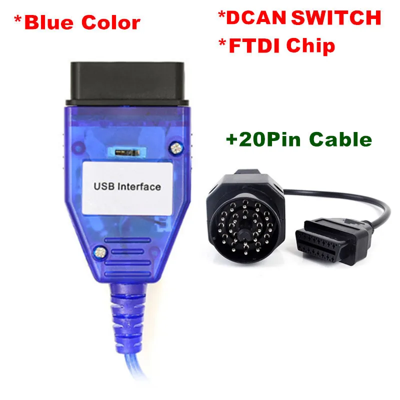 auto battery tester Newest Switch FTDI K+DCAN USB Interface For BMW Ediabas OBD2 CAN SCAN Diagnostic Compatible Tool car battery tester Diagnostic Tools