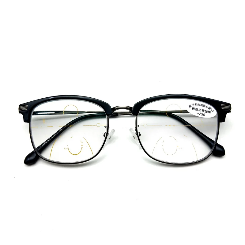 

2019 Retro Vintage Reading Glasses Men Bifocal Hight Quality Reading Glasses Tr90 Oversize Square Presbyopic Glasses Black