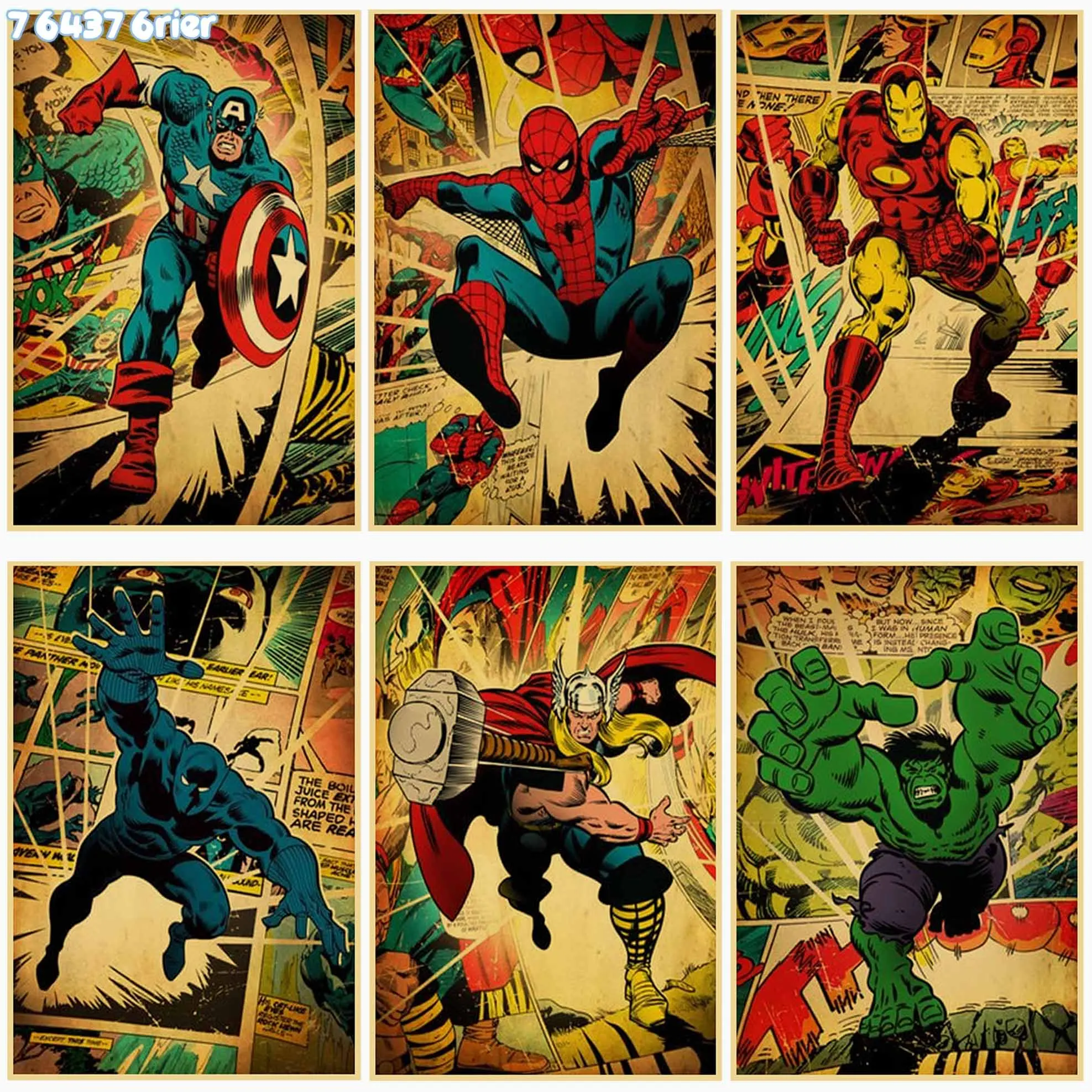 С принтами &quotMarvel&quot &quotМстители Железный человек Капитан Америка&quot Человек-паук