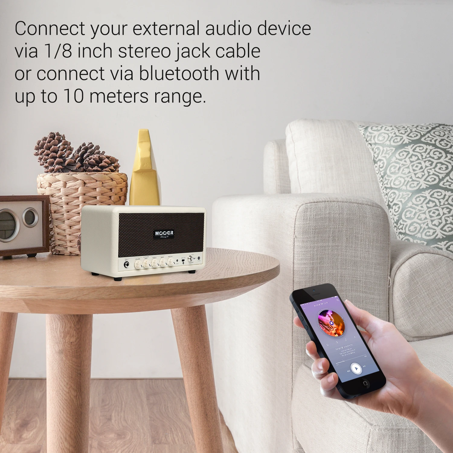 MOOER SilverEye 10 Настольный Setero HiFi Bluetooth инструмент для громкоговорителя гитарный бас-усилитель 2*16 Вт с громкостью/усилением/высокими частотами