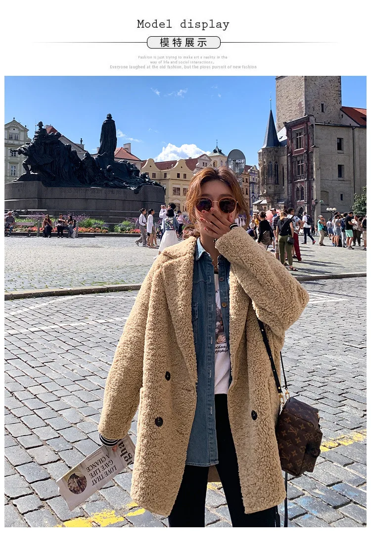Модное пальто для фотосессии, зима, стиль, женское платье, Ретро стиль, лень, овечья шерсть, двубортный пиджак