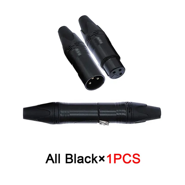 xlr connector audio plug microphone plug 3pin speaker  connector male & female colour mic connector All black