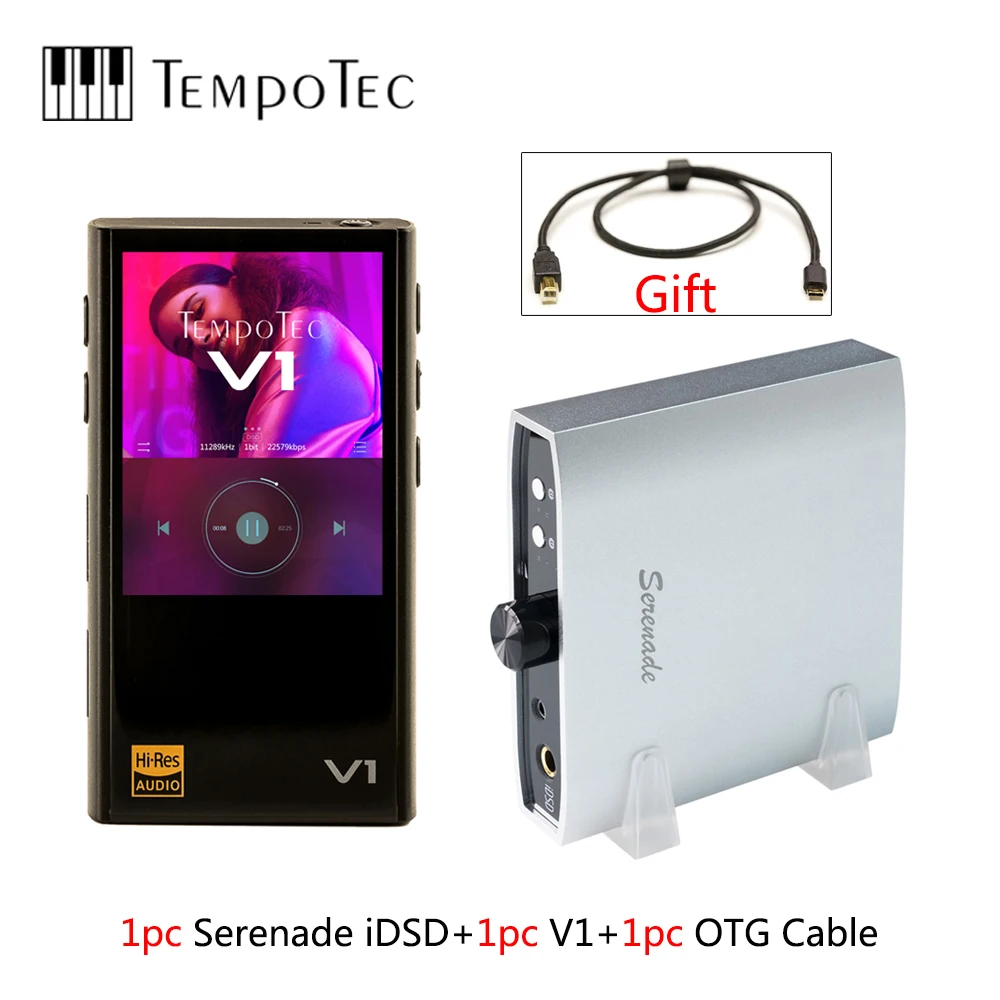 Цифро-аналоговый преобразователь(DAC) Serenade iDSD+ V1+ otg-кабель, TempoTec USB DAC и усилитель для наушников Hifi цифровой mp3-плеер