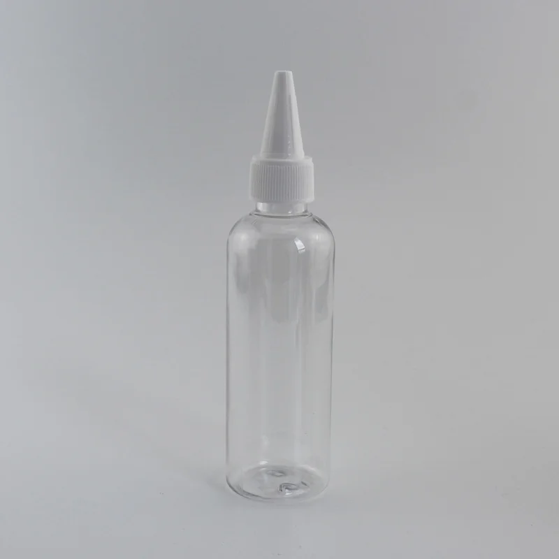 Clear Bottle White 100 мл X 50 пустой пластиковый контейнер для жидкости с круглым острым носком куб. См пустые синие косметические бутылки для лосьона с винтовой крышкой DIY - Цвет: Clear Bottle White