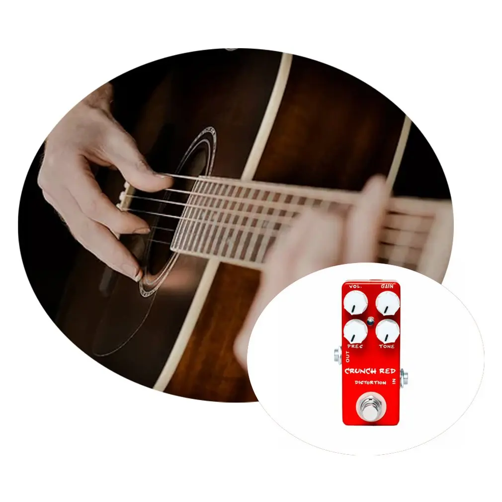 

Crucnh Red Riot Distortion Single Mini Guitar Effect Pedal True Bypass Natural effect Pedal