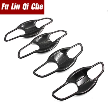 

Car black Outer Door Handle Bowl Frame sequins Cover Trim Stickers For Honda Civic 10th 2016 2017 2018 2019 with logo