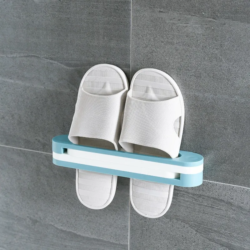 

-Foldable Shoes Hanger Punch-free Wall Mount Folding Slippers & Towel Rack Multi-functional Unique Shoes Hanger Storaged holder
