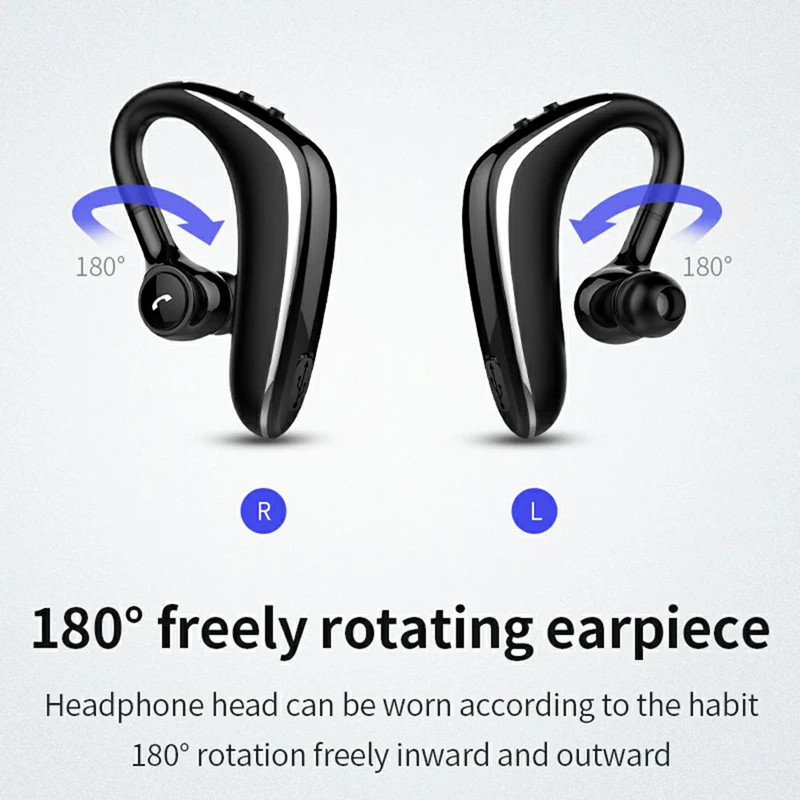 YL6S Wireless Ear Hook Wireless Bluetooth Earphone Volume Control Sports Headphone Noise Canceling Earbud