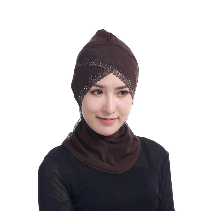 Шикарный мусульманский женский шарф, шляпа, шапка, хиджаб ниндзя, исламский шейный чехол NS - Цвет: QC