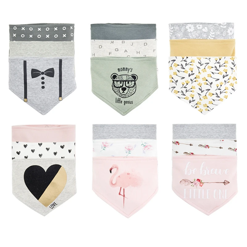 

Honeyzone 3pcs/lot Baby Bibs Bebe Teething Drooling Cotton Bandana Infant Triangle Towel Newborn Toddler Stuff