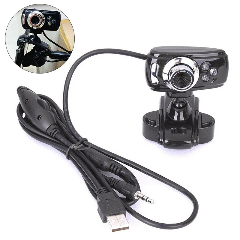 USB 50 м Веб-камера видео 360 градусов Поворотная Базовая камера с микрофоном легко позиционируется для ПК ноутбука Skype