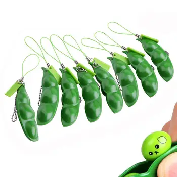 

Fun Fidget Toy,Squeeze-a-Bean,Perfect for Children Adults Release Stress and Anxiety,Soybean Keychain Mobile Chain Toys (8pc)