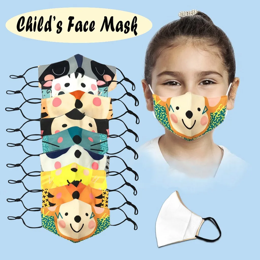 Детские маски для лица с животным принтом Модные детские рисунком панды Моющиеся
