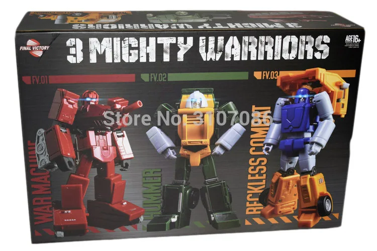 FinalVictory FV G1 трансформация войны машина Brawn Huffer набор из 3 могучих воинов фигурка Робот Игрушки - Цвет: with retail box