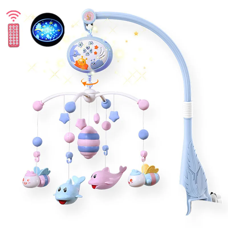 Chocalhos do Bebê Caixa de Projeção Berço Móveis Brinquedo Titular Rotativa Móvel Cama Musical 0-12 Meses Recém-nascido Bebê Menino Brinquedos Mod. 109097