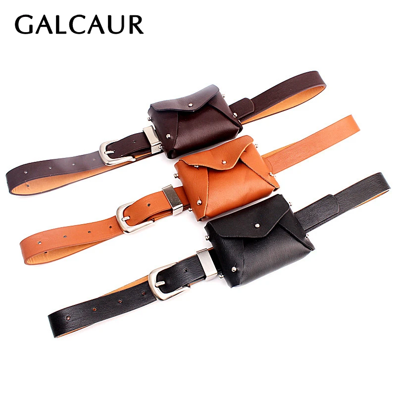 GALCAUR Korean Patchwork Pocket Sash For Women Solid Minimalist Casual Sashes Female Fashionable Accessories 2020 Tide | Аксессуары для