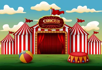 

Prairie circus photographer backgrounds digital vinyl green-land photo backdrop for photographer studio kits fotografia lv-2237