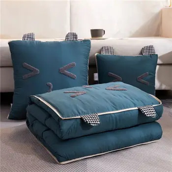 

Pillow Quilt Dual-Purpose Blanket Car Load Back Cushion Sofa Pillow Three-in-One Office Nap Break Artifact Cushion quilt