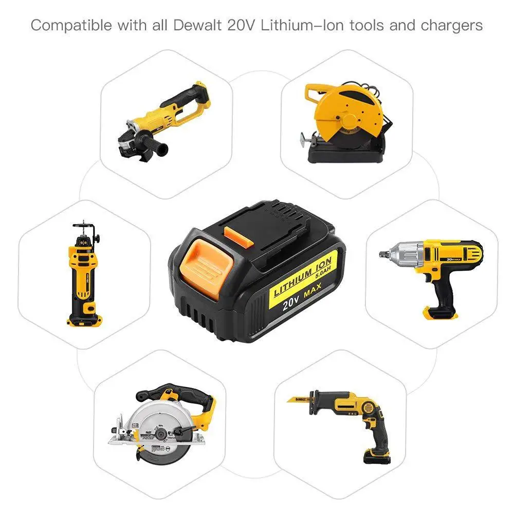 20V 4000 mAh/5000 mah для Dewalt DCB200 литий-ионная аккумуляторная батарея 20V MAX Замена для DeWalt DCB205 DCB201 DCB203 мощность