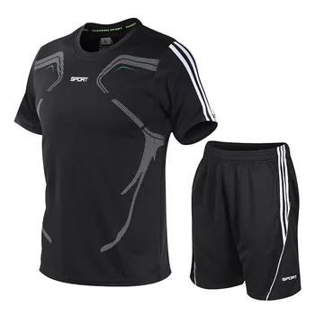 

Summer Short-Sleeved Suit Men's Running Clothes Fitness Sports Suit Men's Quick-Drying Breathable Loose Casual Sports Suite