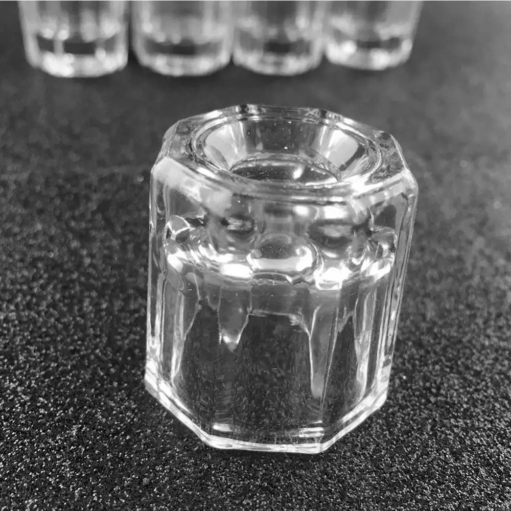 Cup Glasses of Wine Glasses Transparent Glass Bowl Cup Acrylic Powder Container Nail Manicure Salon Tools